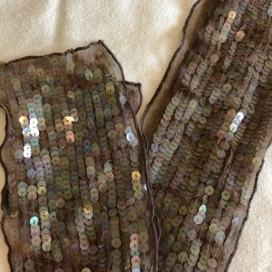 Sequined Taupe Scarf